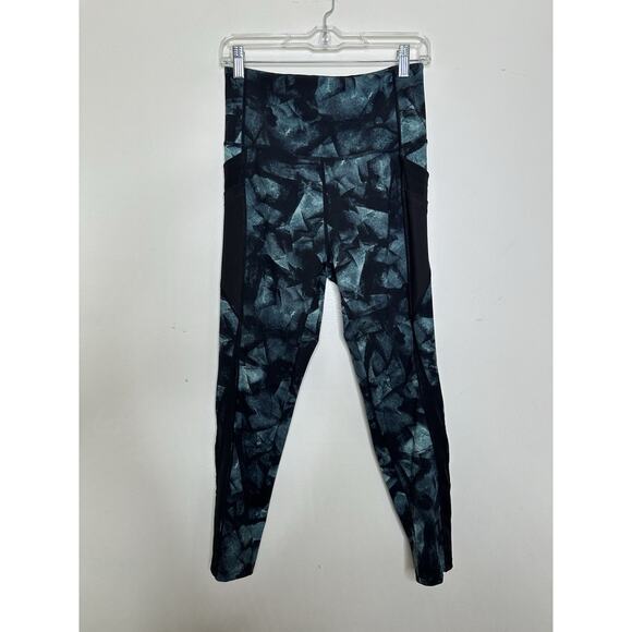 TKO Technical Knockout Size Large Leggings Geometric High Rise Green Black - Picture 1 of 7